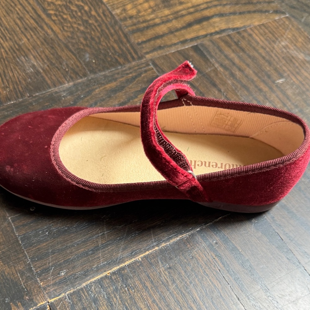 Burgundy Velvet Kids Shoes